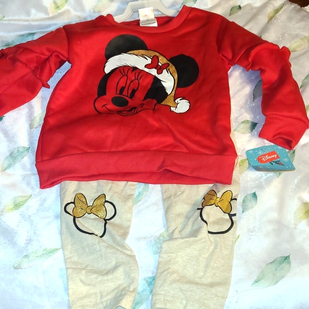 Disney Christmas, minie girl set size 4t